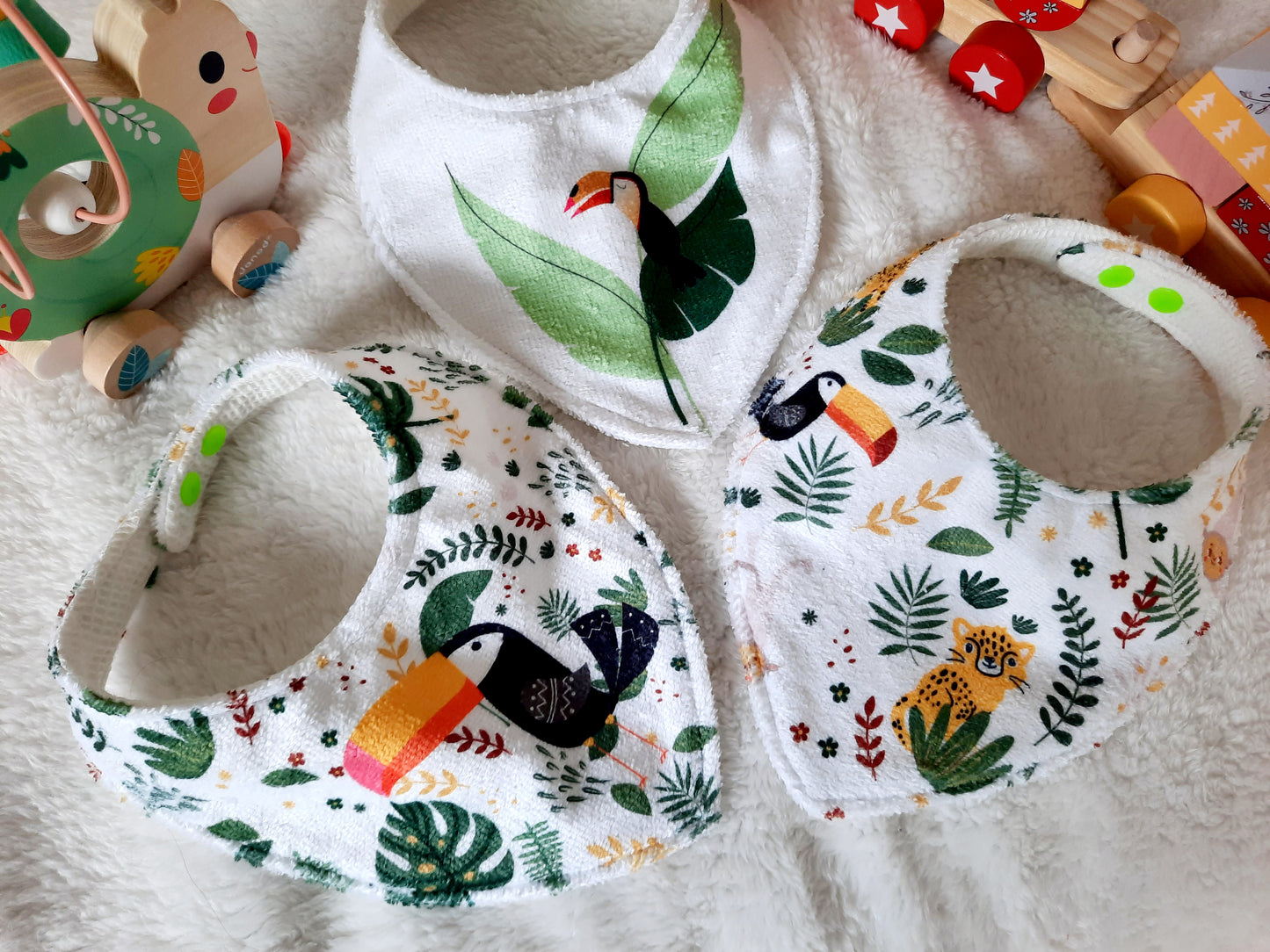 Lot de 3 bavoirs bandanas