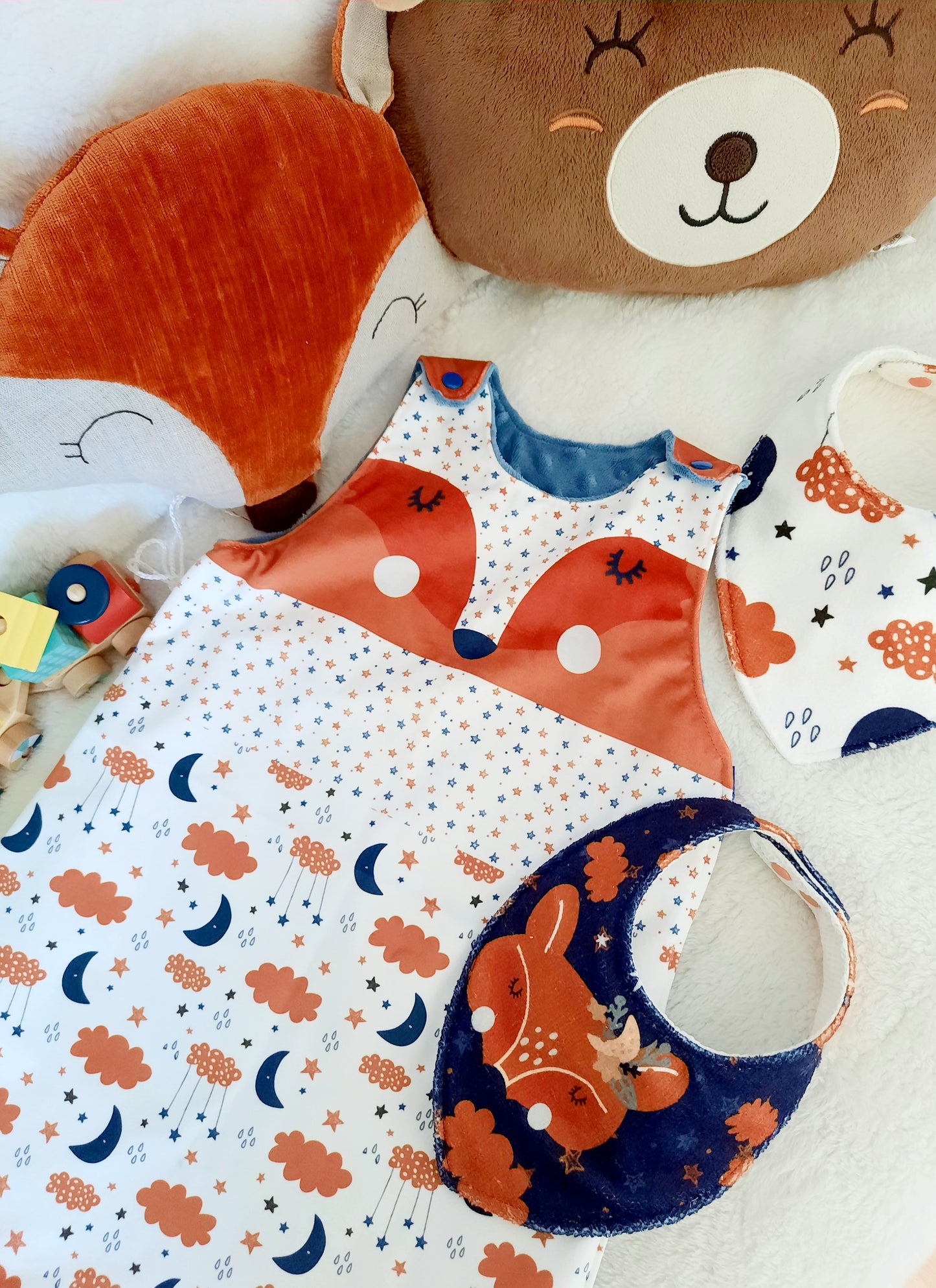Kit de naissance gigoteuse et bavoirs bandanas