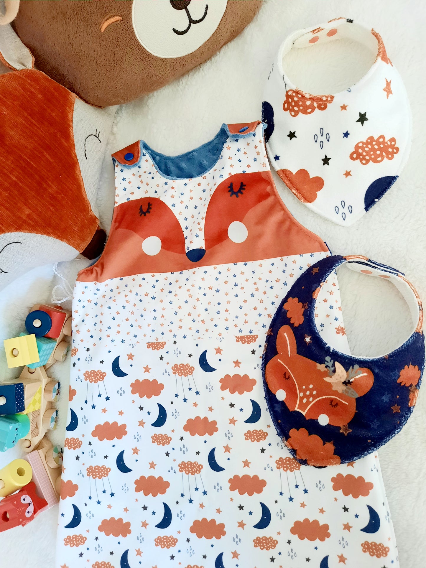 Kit de naissance gigoteuse et bavoirs bandanas