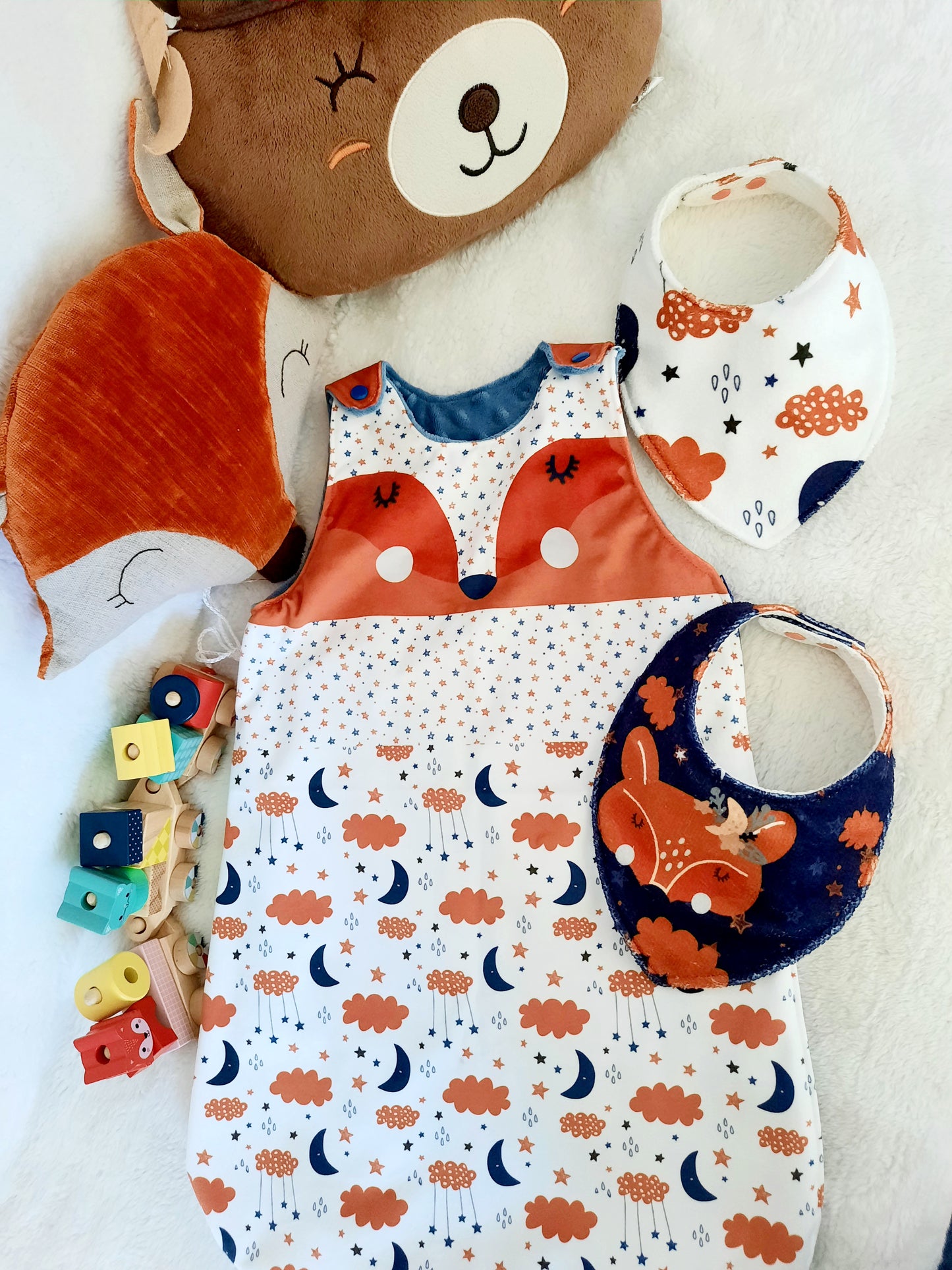 Kit de naissance gigoteuse et bavoirs bandanas