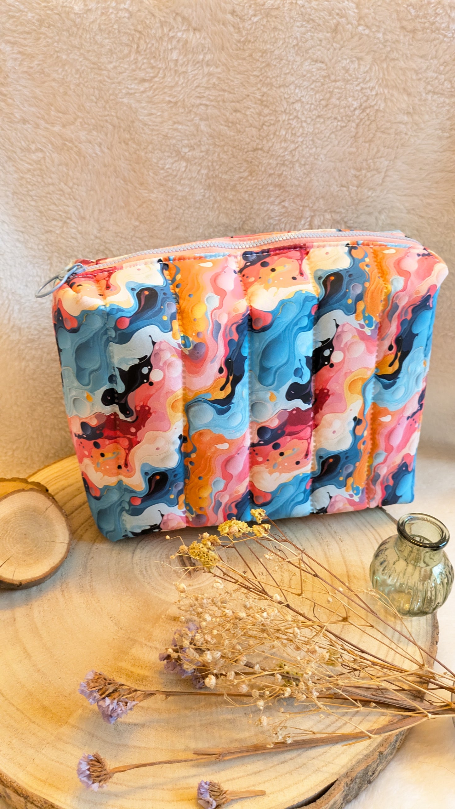Trousse de toilette matelassée