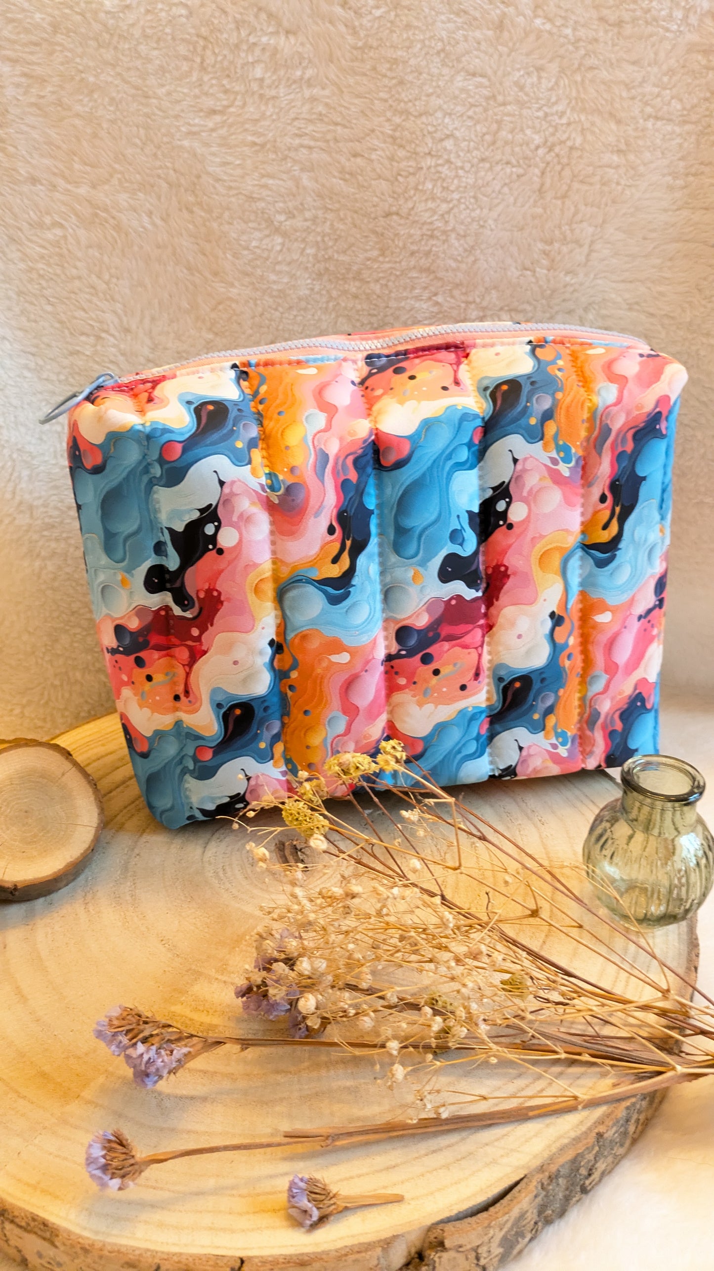 Trousse de toilette matelassée