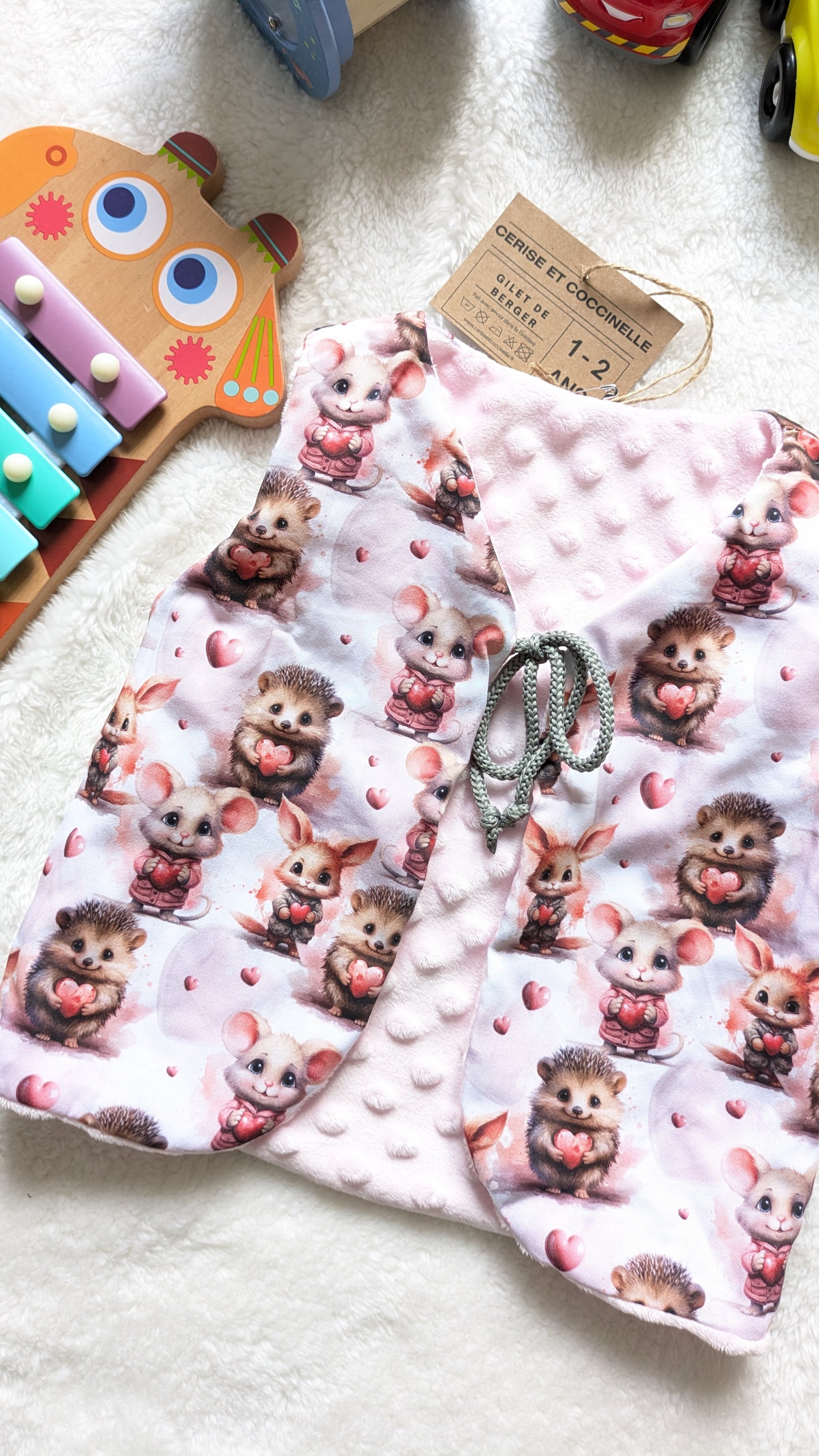 Gilet de berger réversible 1-2 ans