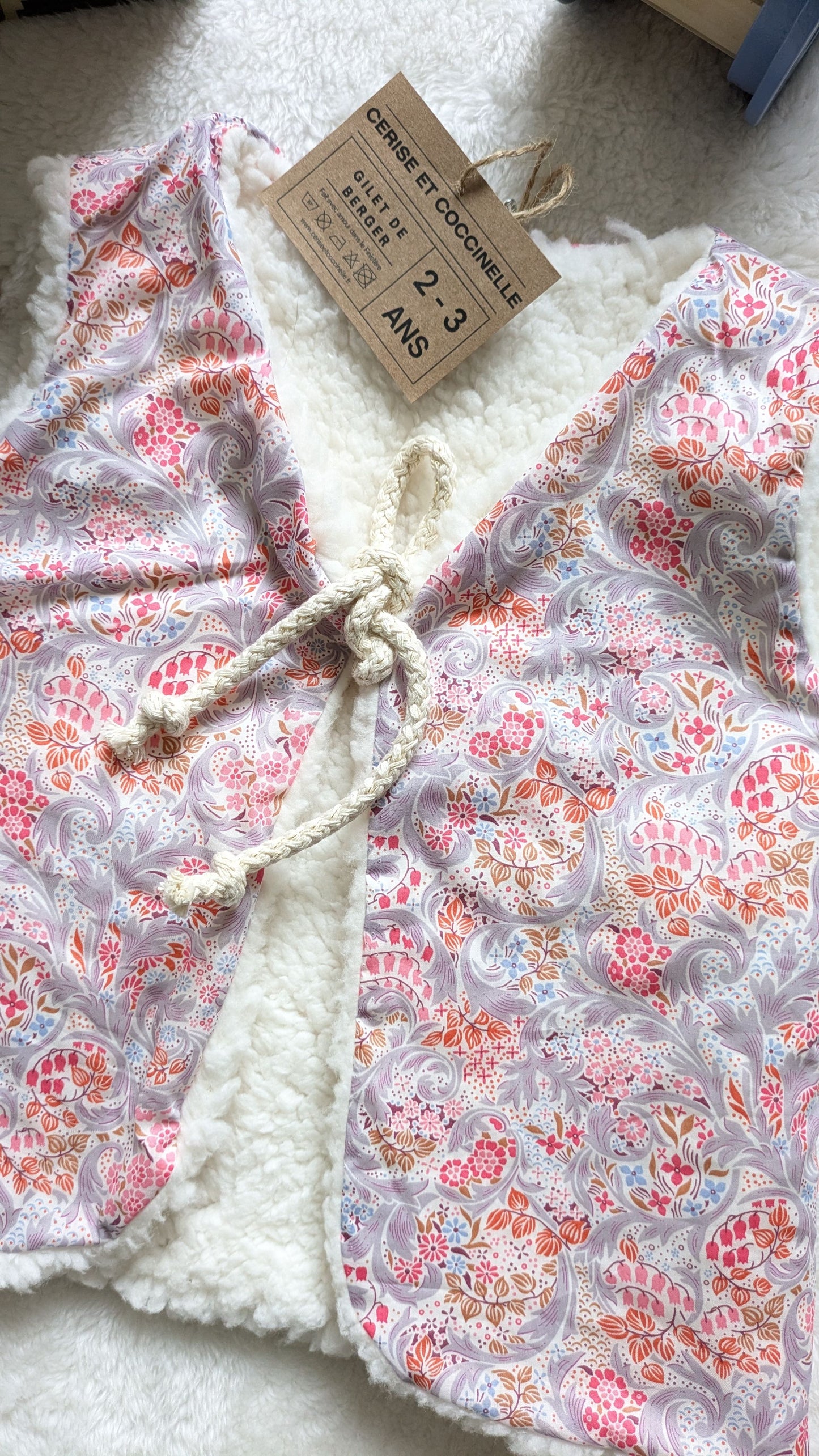 Gilet de berger réversible 2-3 ans