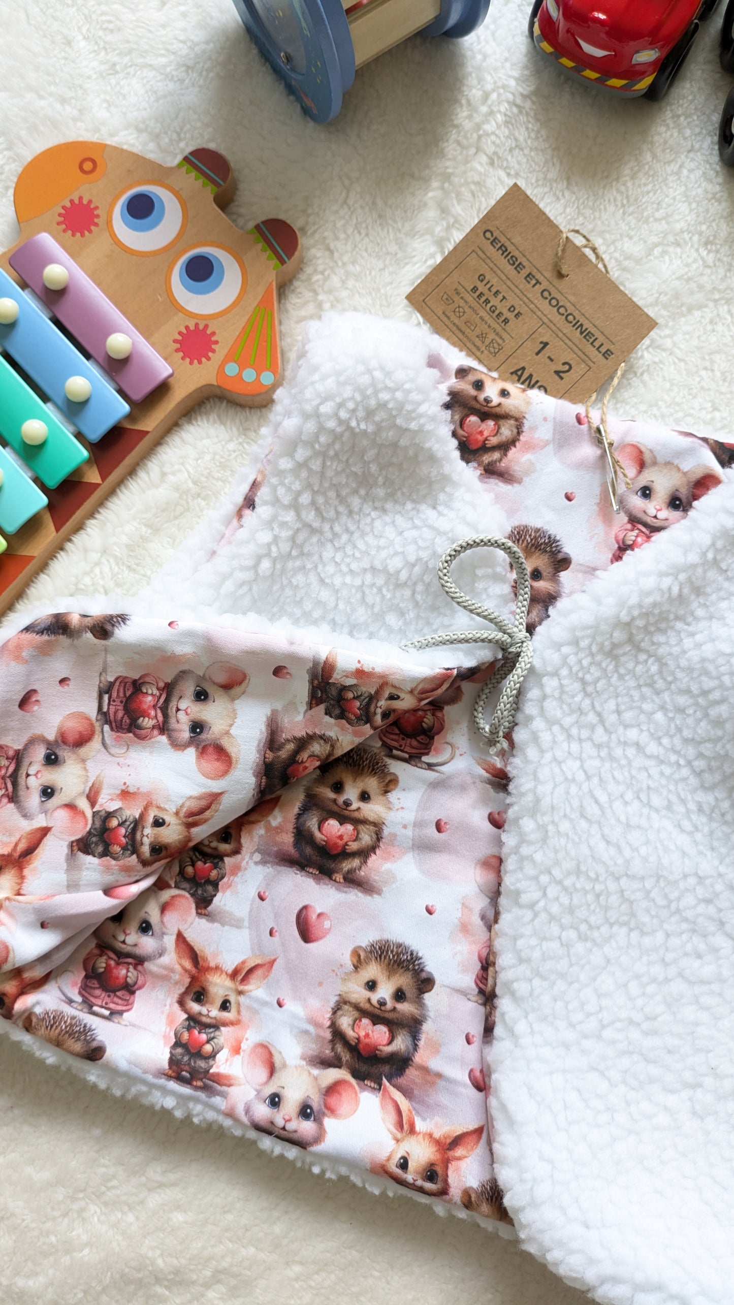 Gilet de berger réversible 1-2 ans