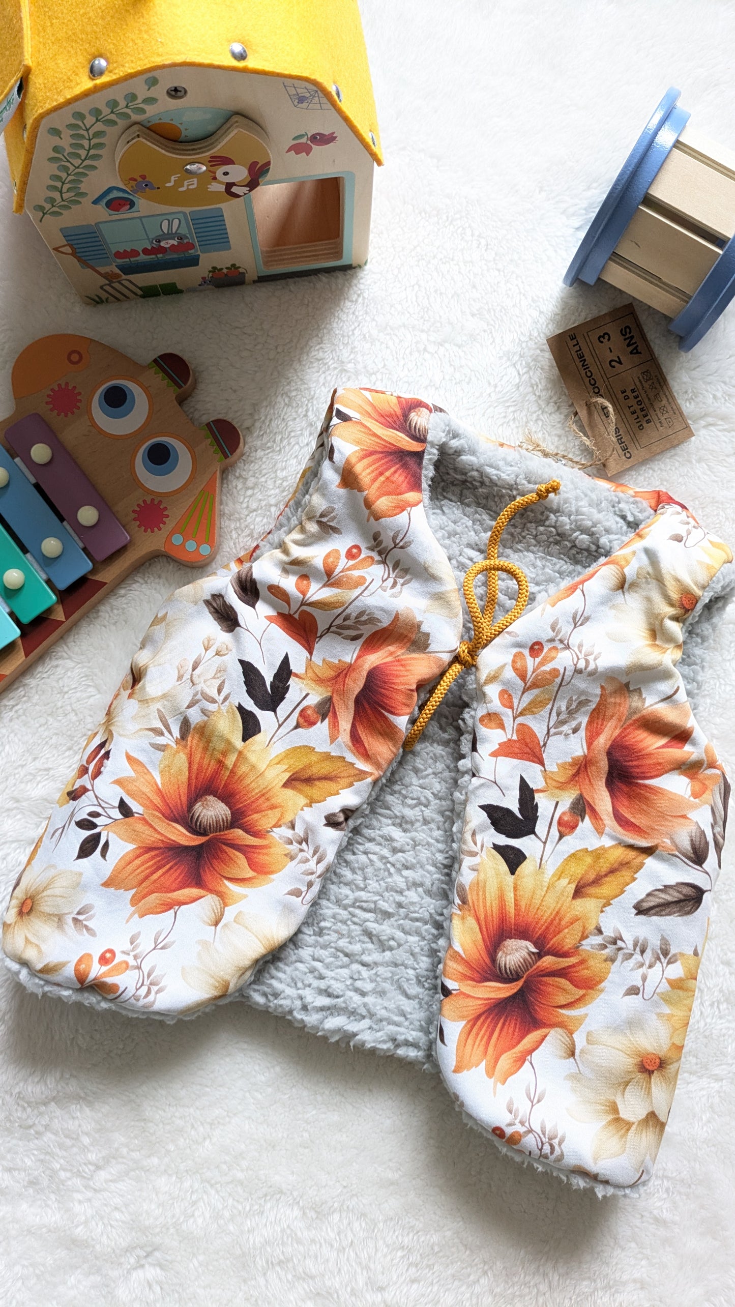 Gilet de berger réversible 2-3 ans