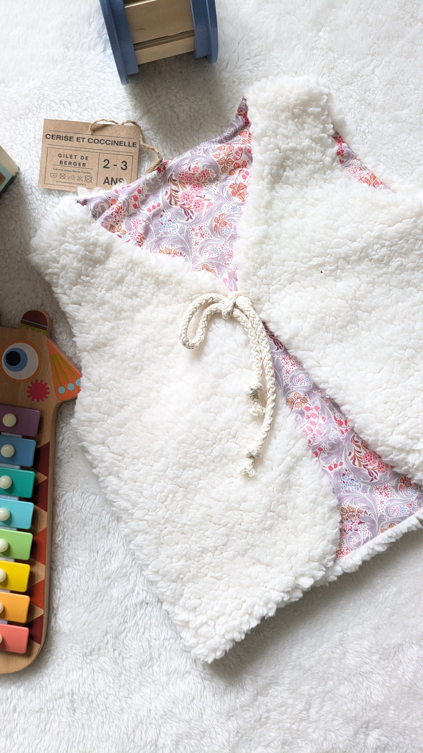 Gilet de berger réversible 2-3 ans