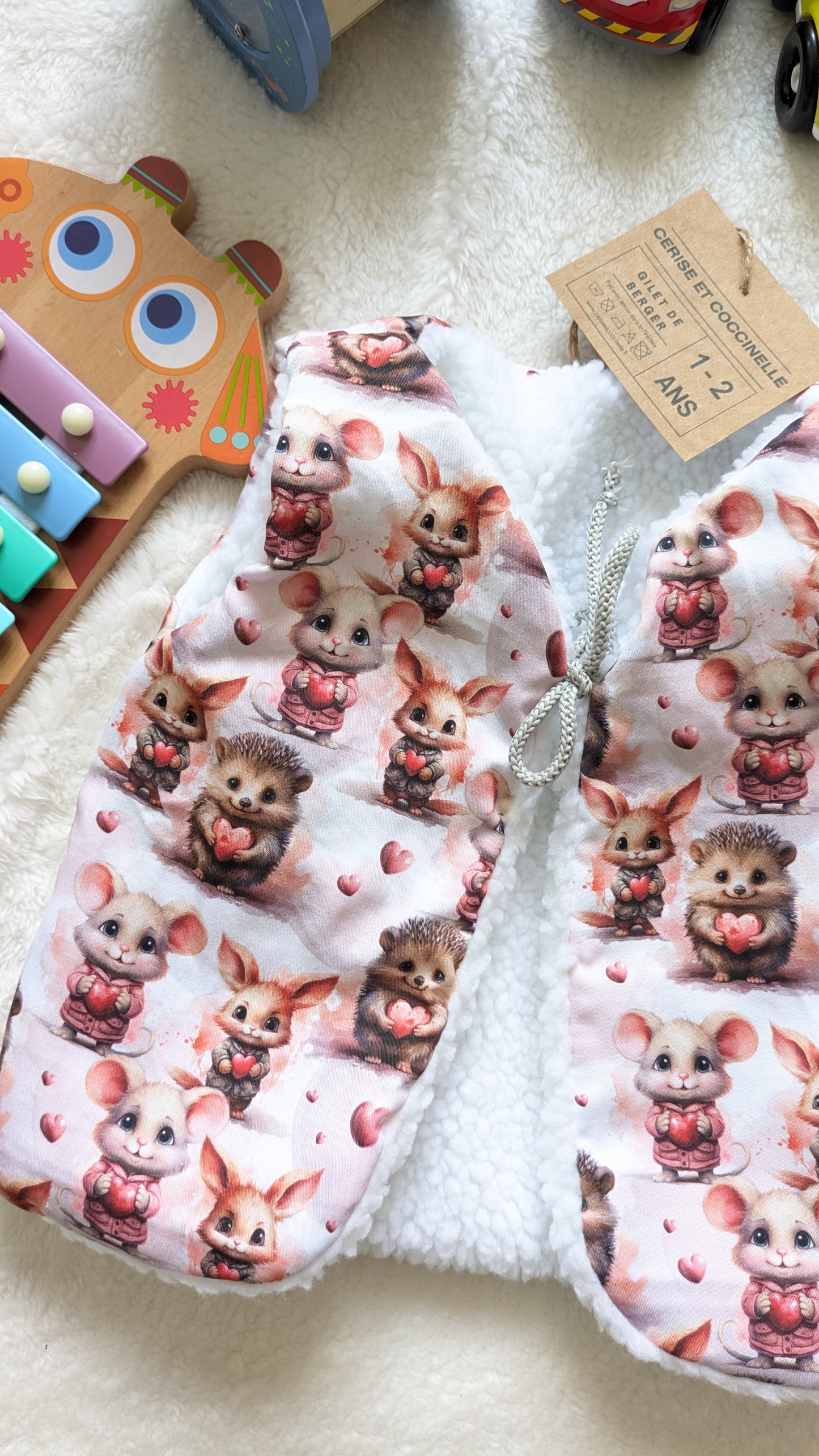 Gilet de berger réversible 1-2 ans
