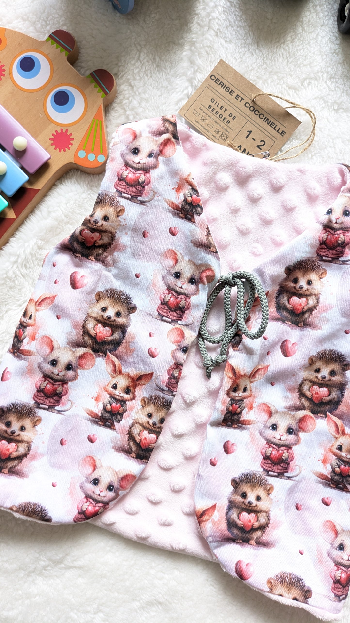 Gilet de berger réversible 1-2 ans