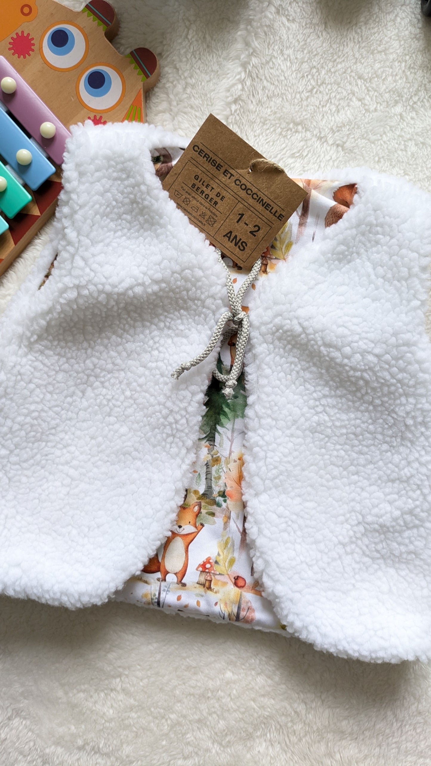 Gilet de berger réversible 1-2 ans