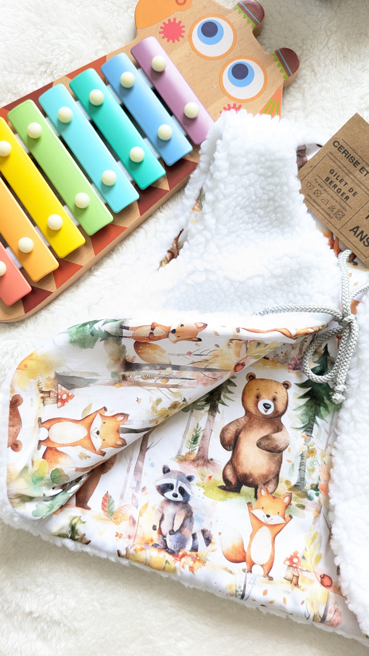 Gilet de berger réversible 1-2 ans