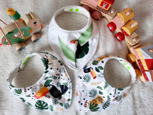 Lot de 3 bavoirs bandanas