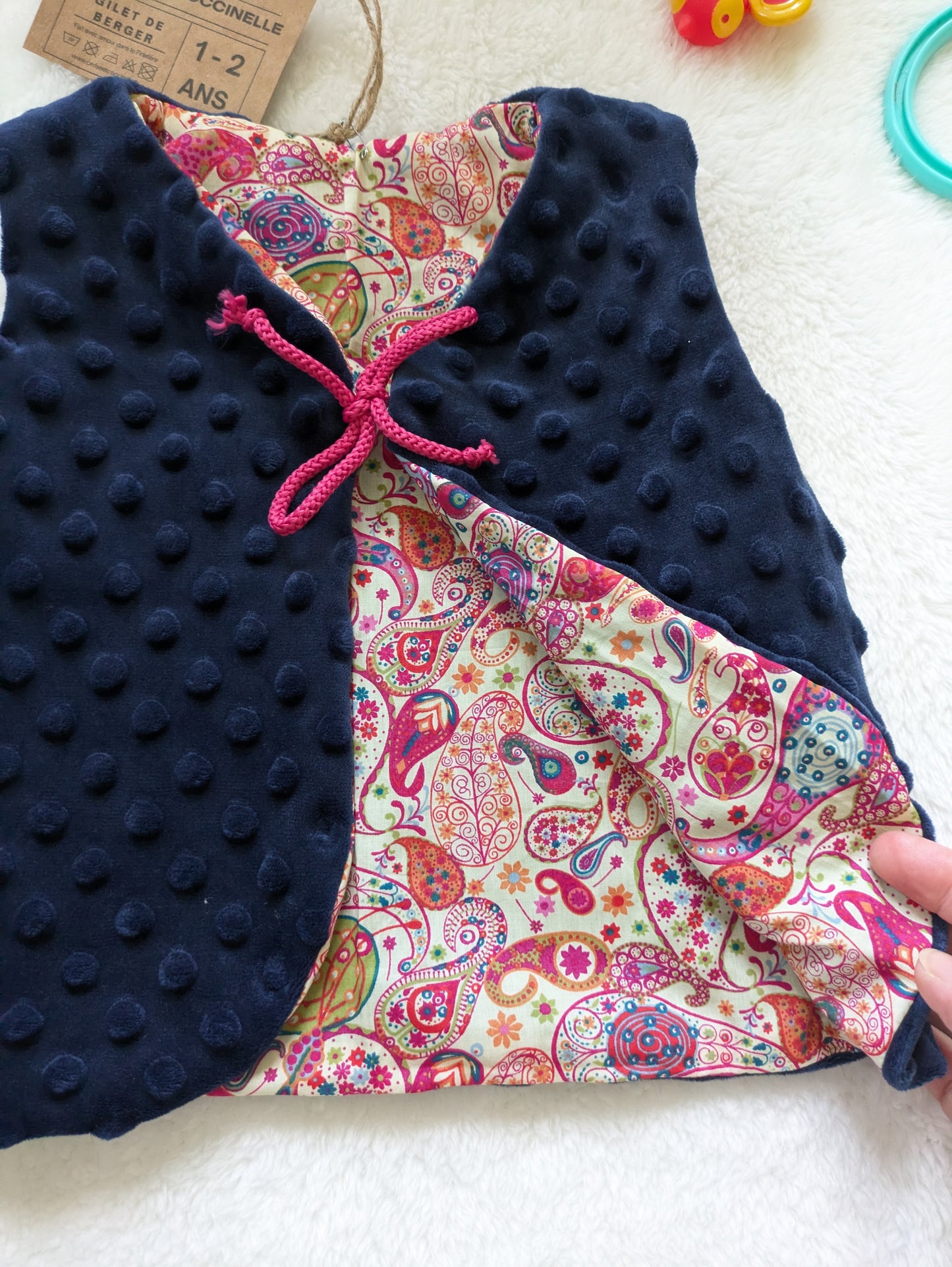 Gilet de berger réversible 1-2 ans
