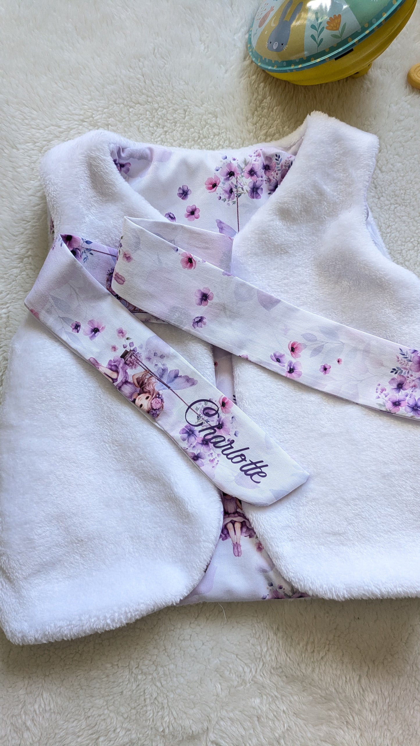 Camille et Charlotte - Gilet de berger réversible 2-3 ans