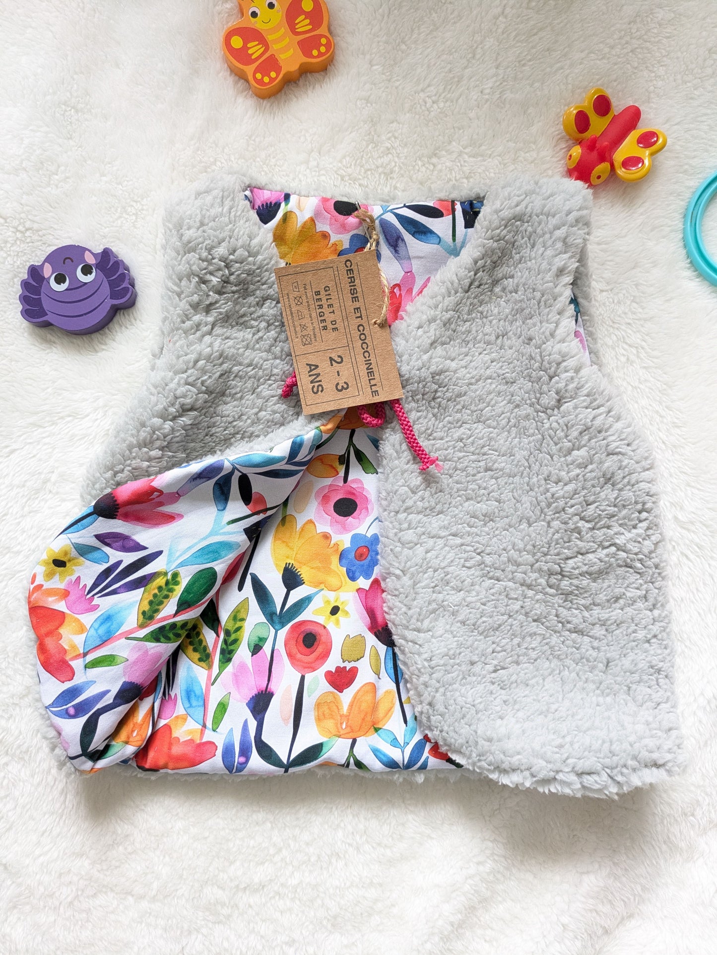 Gilet de berger réversible 2-3 ans